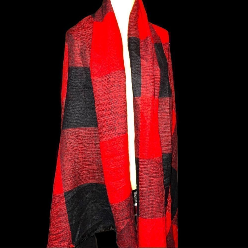 Red and black Buffalo plaid oversized scarf/wrap!